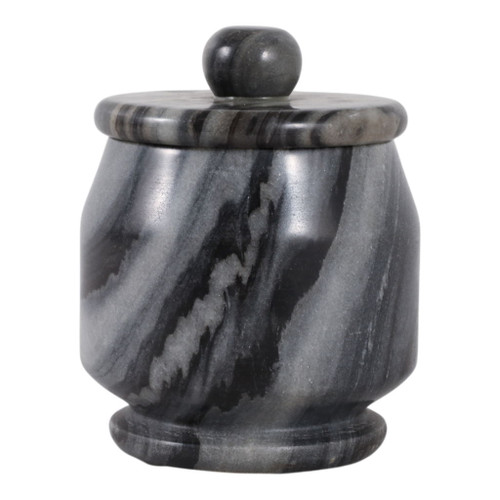 6" Rennalt Carved Marble Jar - Dark Gray 6" Rennalt Carved Marble Jar - Dark Gray