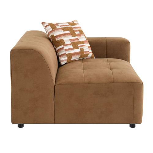 Zoey - Modular - LF Arm Chair With Pillow - Chocolate Suede