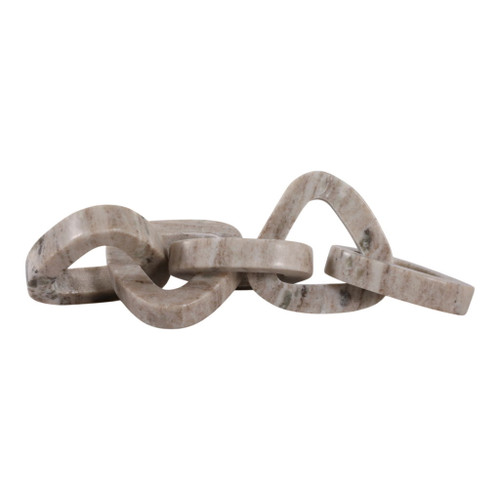 15" Mollin Carved Marble Chain Object - Beige 15" Mollin Carved Marble Chain Object - Beige