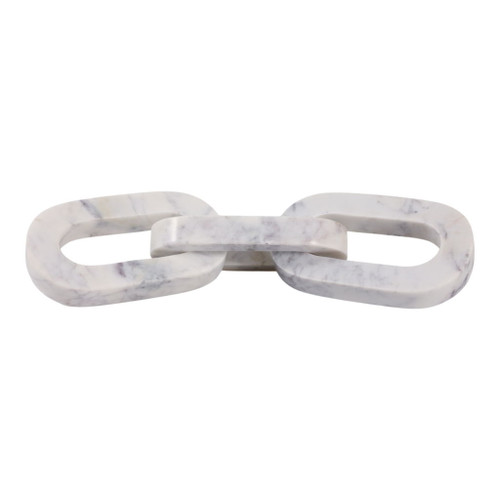 14" Louvine Carved Marble Chain Object - Beige