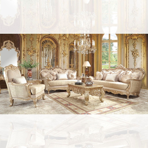 HD-8925 - 3 Piece Sofa Set - Champagne Gold HD-8925 - 3 Piece Sofa Set - Champagne Gold