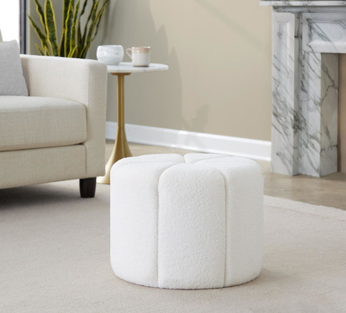Daisy - Ottoman - White Fabric
