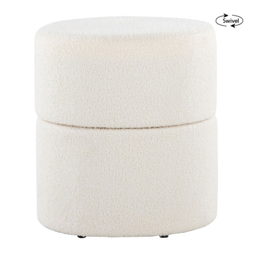 Spin - Ottoman - Cream Polyester Fabric Spin - Ottoman - Cream Polyester Fabric