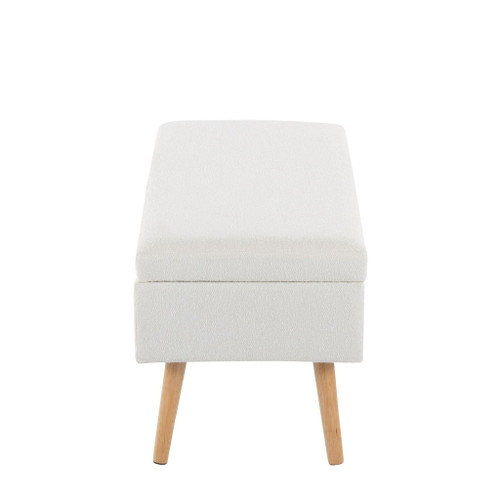Storage - Bench - Natural Wood, Cream Fabric