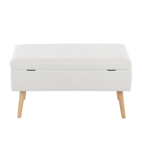 Storage - Bench - Natural Wood, Cream Fabric