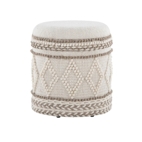Tahoe - Pom Pom Ottoman - Beige Wool Tahoe - Pom Pom Ottoman - Beige Wool
