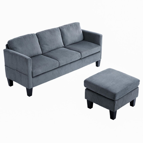 L-Shaped Sectional Sofa With Padded Cashmere, Space Saving Design For Living Rooms & Apartments - Gray L-Shaped Sectional Sofa With Padded Cashmere, Space Saving Design For Living Rooms & Apartments - Gray