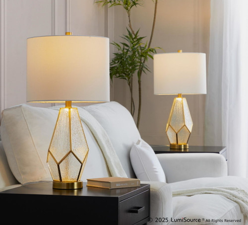 Geo - Rain Glass Table Lamp (Set of 2)