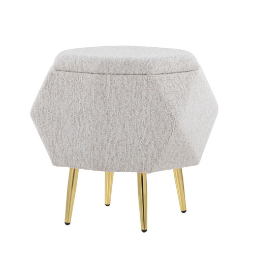 Diamond - Ottoman - Gold Metal Legs