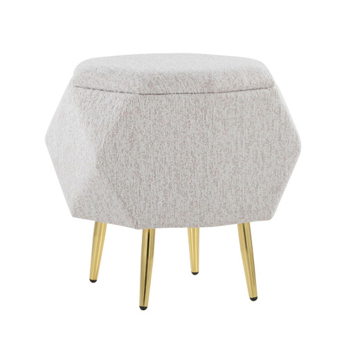 Diamond - Ottoman - Gold Metal Legs