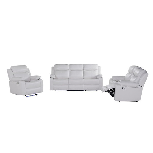 Blanche - Reclining Set With LED Lights, Speaker Blanche - Reclining Set With LED Lights, Speaker