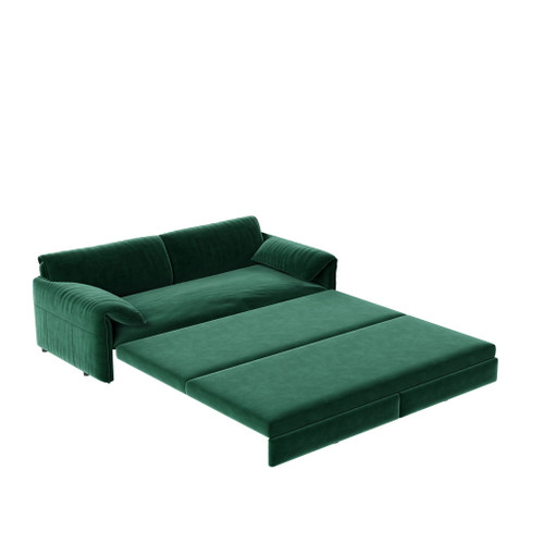 Queen Pull Out Sofa Bed, 3 In 1 Convertible Sleeper Sofa With Side Storage For Living Room - Green Queen Pull Out Sofa Bed, 3 In 1 Convertible Sleeper Sofa With Side Storage For Living Room - Green