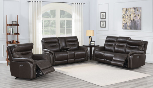 Fortuna - 3 Piece Dual Power Reclining Set - Coffee Fortuna - 3 Piece Dual Power Reclining Set - Coffee