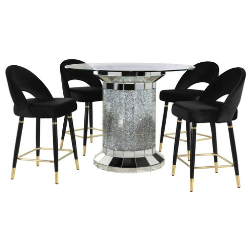 Ellie - Mirrored Counter Height Dining Table Set Ellie - Mirrored Counter Height Dining Table Set