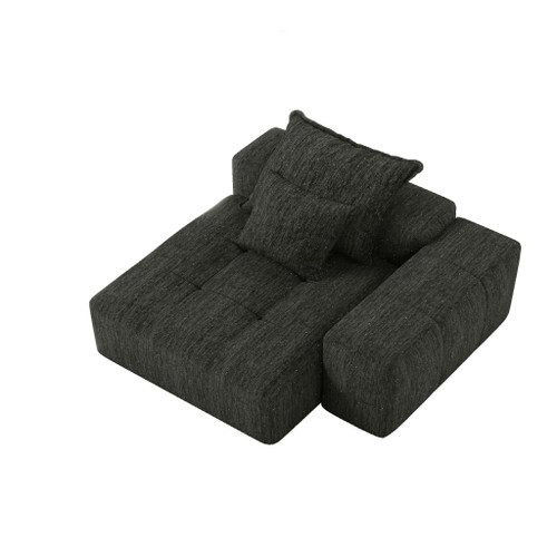 Modern Oversized Modular Sectional Sofa, Sparkling Chenille Fabric Soft Cushion Sofa With 2 Pillows