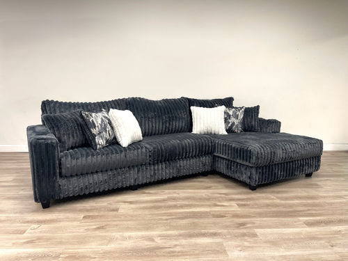 Maria Charcoal L Shaped Sectional by Happy Homes