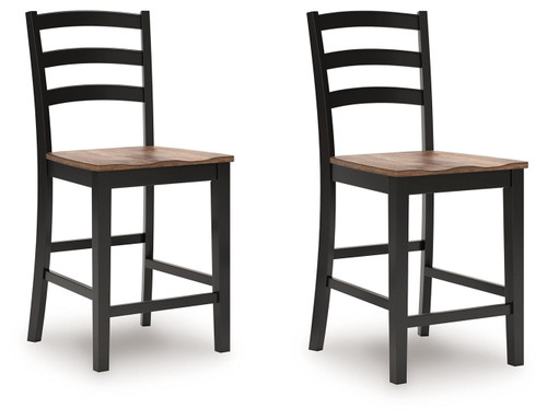 Wildenauer - Barstool (Set of 2) - Brown / Black