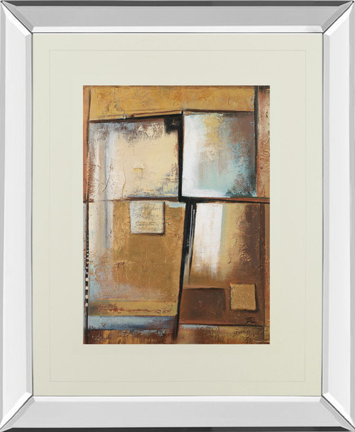 Abstract I By Patricia Pinto - Mirror Framed Print Wall Art - Beige