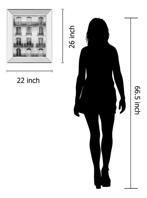 Across The Street I By Laura Marshall - Mirror Framed Print Wall Art - White