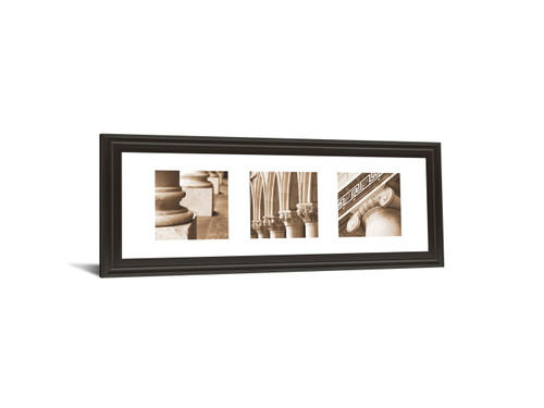 Architectural Triptych I By Tony Koukos - Framed Print Wall Art - Beige