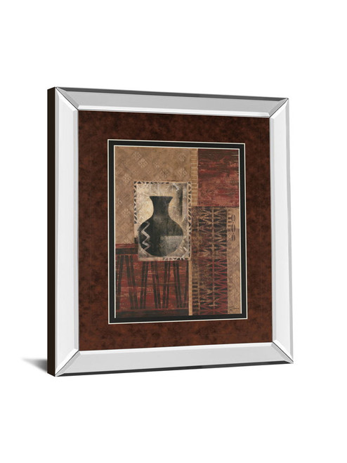 Artifact Revival I By Maria Donovan - Mirror Framed Print Wall Art - Dark Red