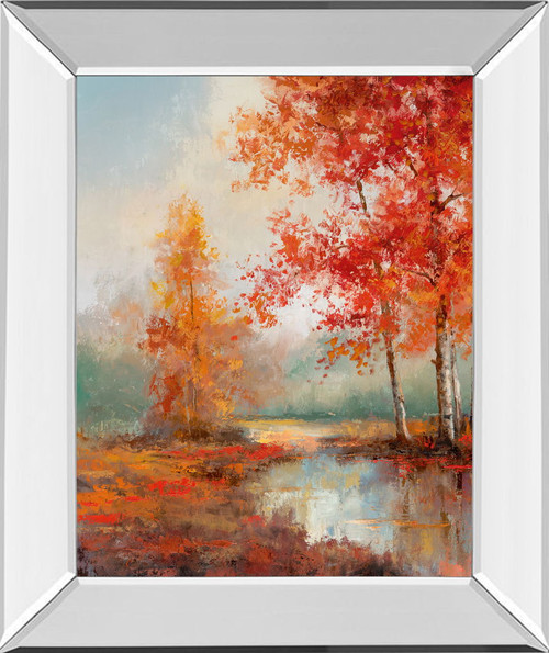 Autumns Grace II By T.C Chiu - Mirror Framed Print Wall Art - Orange