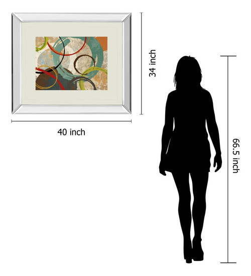 Away We Go Il By Katrina Craven - Mirror Framed Print Wall Art - Beige