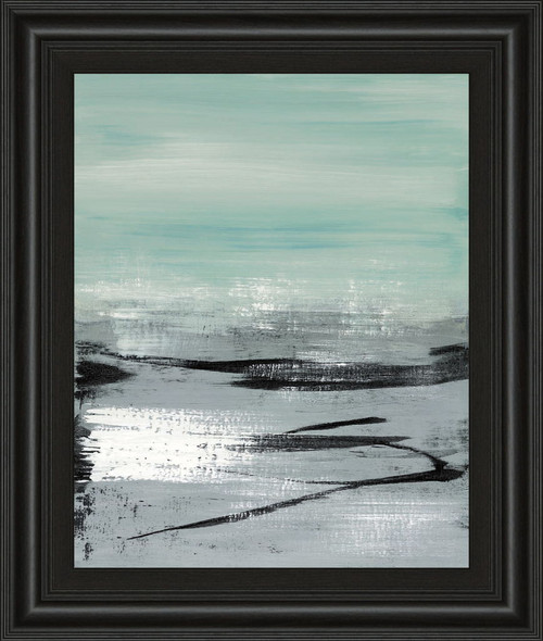 Beach Il By Heather Mcalpine - Framed Print Wall Art - Light Blue