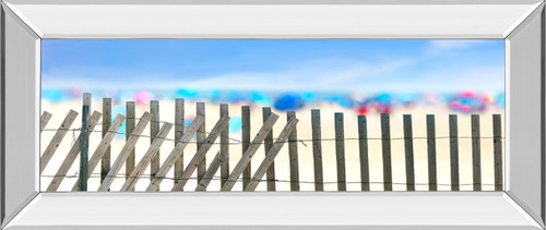 Beachscape Il By James Mcloughlin - Mirror Framed Print Wall Art - Light Blue
