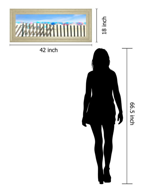 Beachscape Il By James Mcloughlin - Framed Print Wall Art - Light Blue