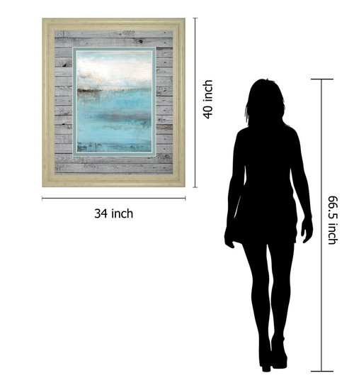 Beyond The Sea By Wani Pasion - Framed Print Wall Art - Light Blue