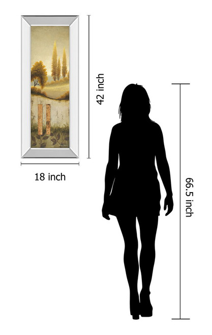 Beyond The Village By Michael Marcon - Mirror Framed Print Wall Art - Beige