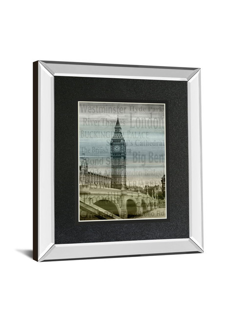 Big Ben By Alan Lambert - Mirror Framed Print Wall Art - Black