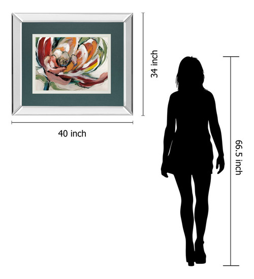 Bloomed I By Fitsimmons, A. - Mirror Framed Print Wall Art - Dark Gray