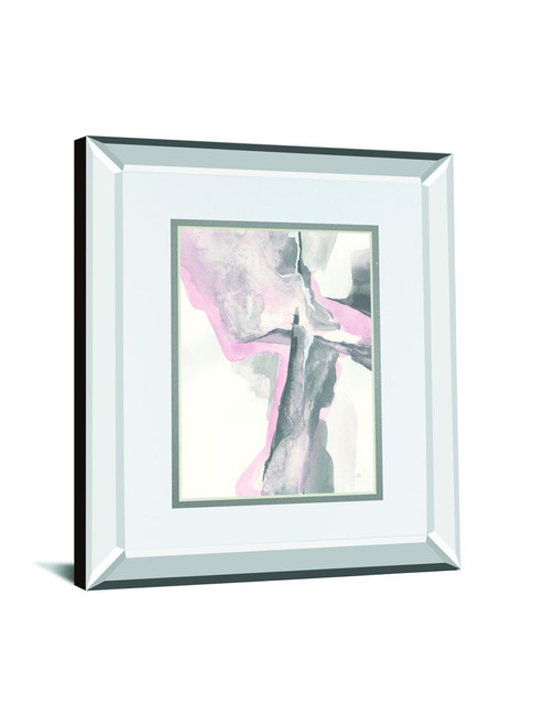 Blushing Grey II By Chris Paschke Mirrored Frame - Pink