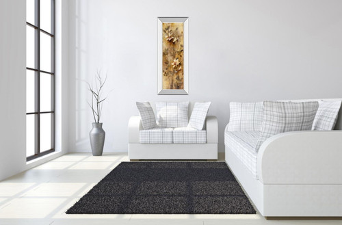 Candlelight Lilies Il By Douglas - Mirror Framed Print Wall Art - Beige