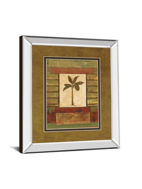 Cclassic Palm Il By Rebecca Burton - Mirror Framed Print Wall Art - Light Brown