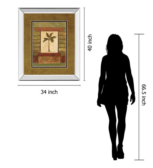 Cclassic Palm Il By Rebecca Burton - Mirror Framed Print Wall Art - Light Brown