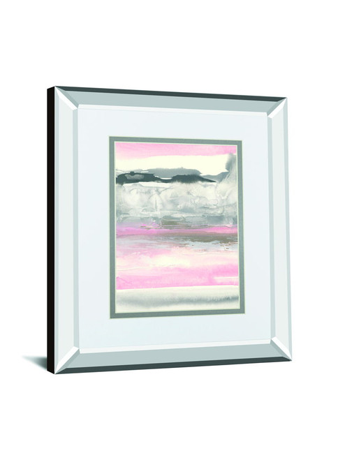 Charcoal And Blush I By Chris Paschke Mirrored Frame - Pink