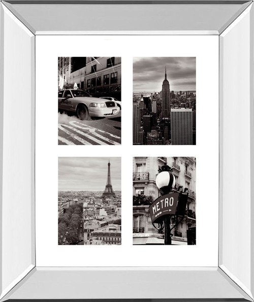 City Composite By Joseph Eta - Mirror Framed Print Wall Art - Dark Gray