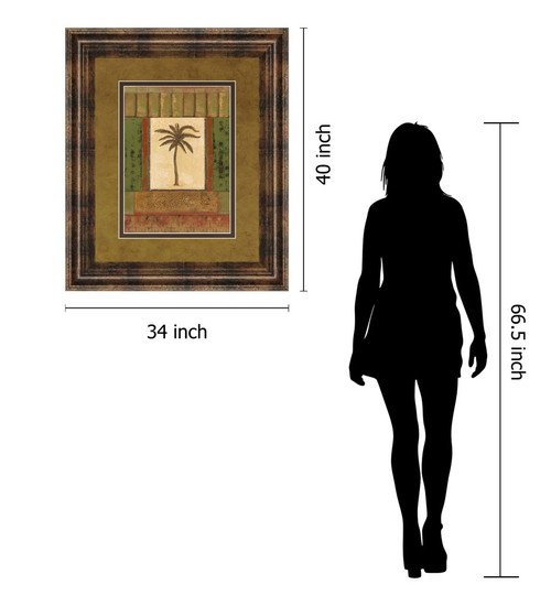 Classic Palm I By Rebecca Burton - Framed Print Wall Art - Light Brown