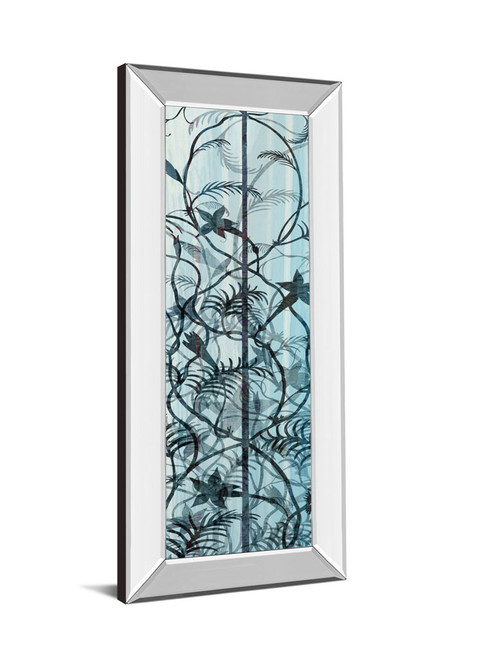 Climbers Il By James Burghardt - Mirror Framed Print Wall Art - Light Blue
