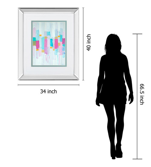 Cool Rhizome I By Ann Marie Coolick - Mirror Framed Print Wall Art - Light Blue