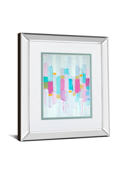 Cool Rhizome I By Ann Marie Coolick - Mirror Framed Print Wall Art - Light Blue