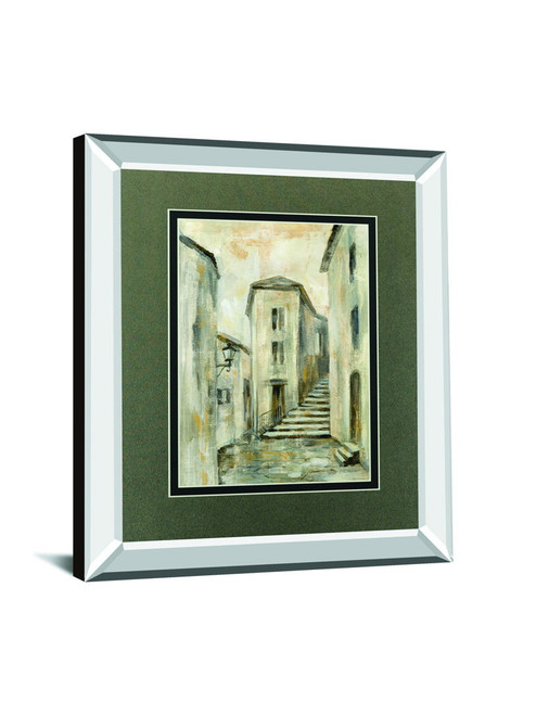 European Village I V2 By Silvia Vassileva Mirrored Frame - Light Brown