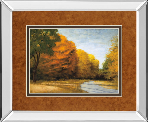 Evening Walk By Robert Striffolino - Mirror Framed Print Wall Art - Orange