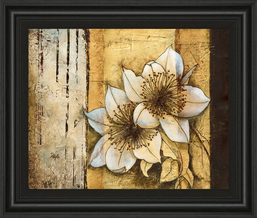 Exotic On Gold I By Patty Q - Framed Print Wall Art - Yellow - Gold