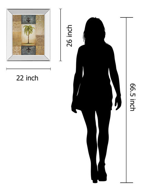 Fantasy Palm Il By Michael Marcon - Mirror Framed Print Wall Art - Light Brown