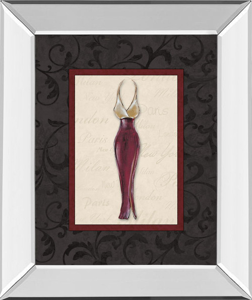 Fashion Dress Il By Susan Osbourne Mirror Framed Print Wall Art - Dark Gray