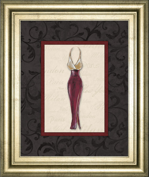 Fashion Dress Il By Susan Osbourne Framed Print Wall Art - Dark Gray